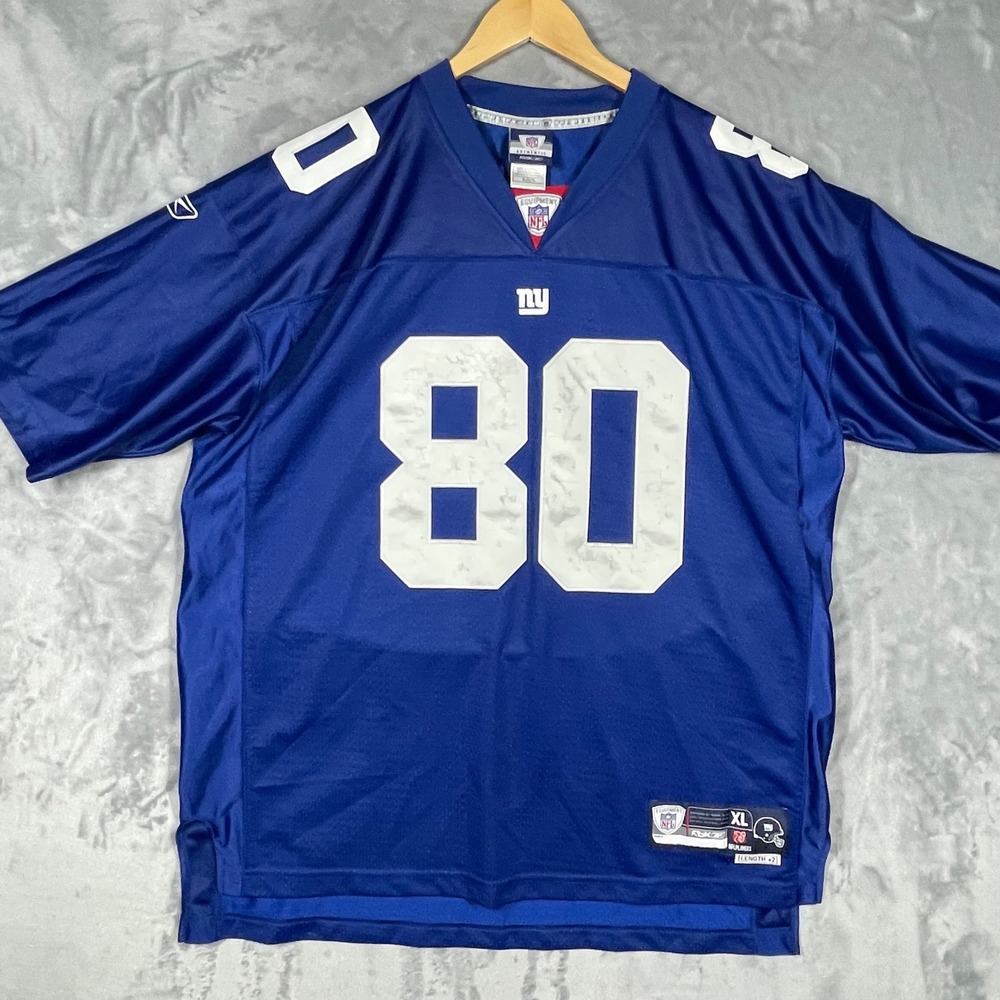 Reebok NFL New York Giants Jeremy Shockey 80 Jersey Stitched Mens XL Length +2